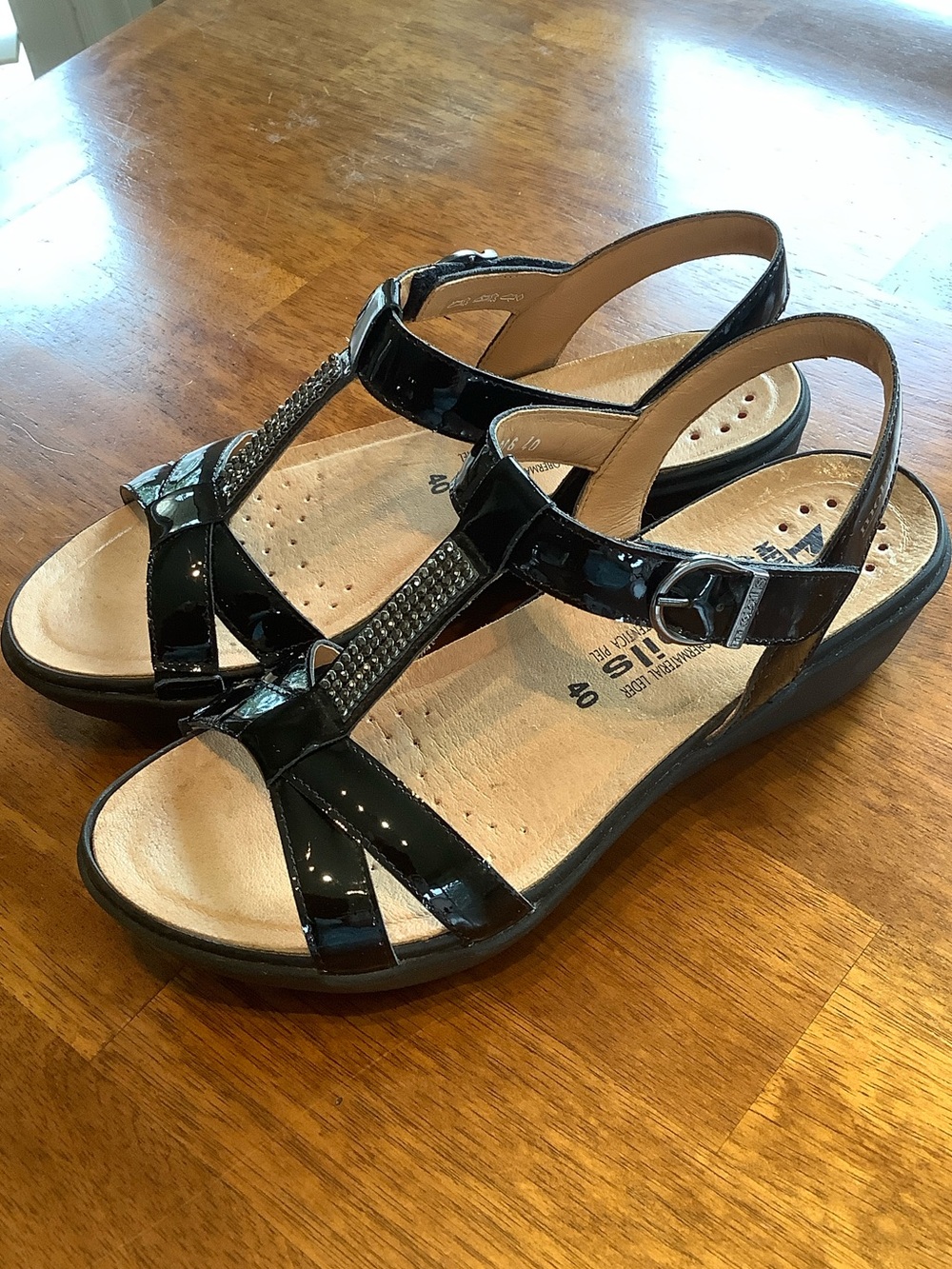 Mephisto Mobils Felicia Black Patent Sandal